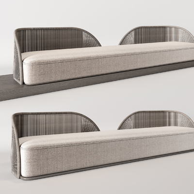  Minotti 米洛提 户外沙发 编织沙发su模型 