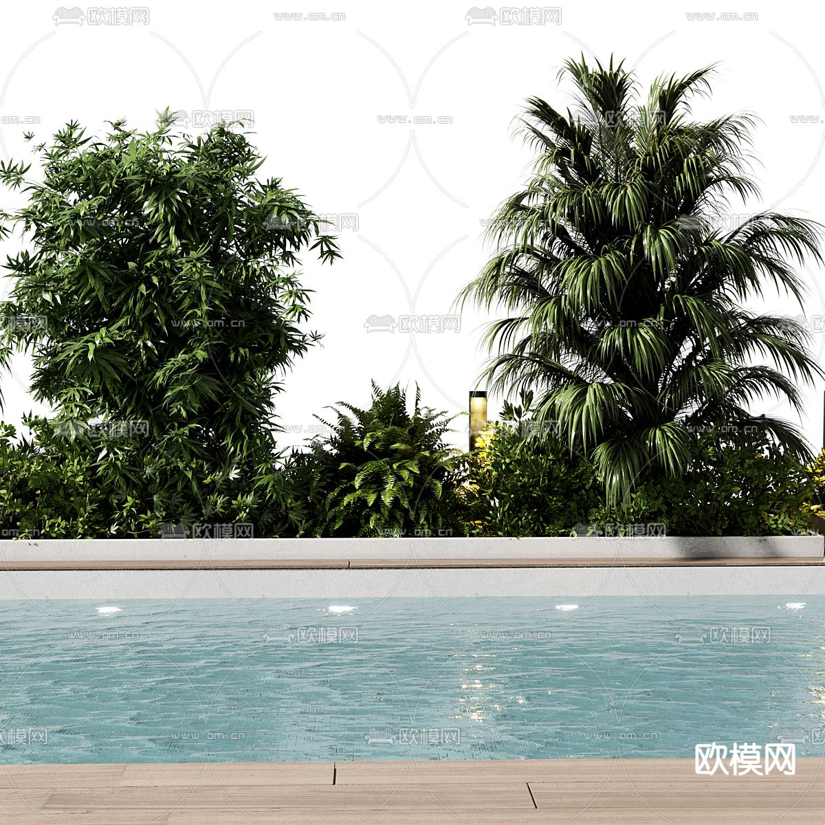 花园 游泳池3d模型下载（渲染图2）