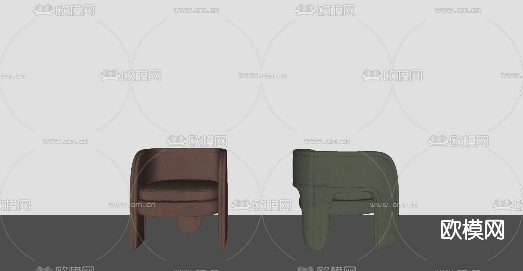 Minotti 米洛提 单人沙发su模型下载（渲染图2）