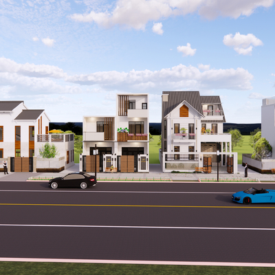 现代别墅建筑外观su模型