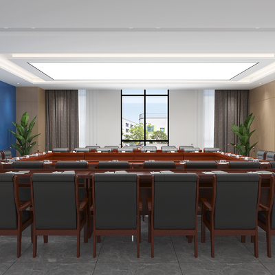  现代政府机关报告厅 会议室su模型 