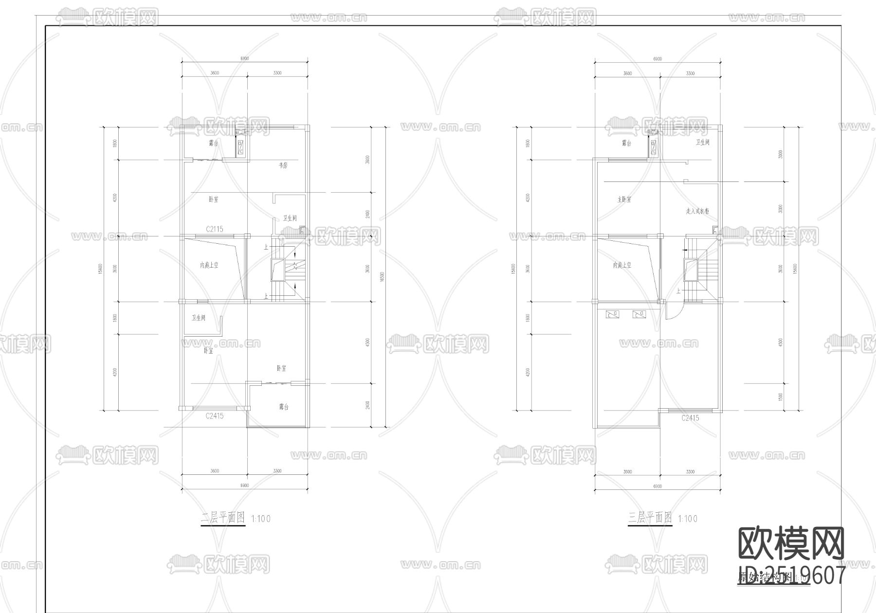 海德城别墅CAD施工图下载（渲染图2）