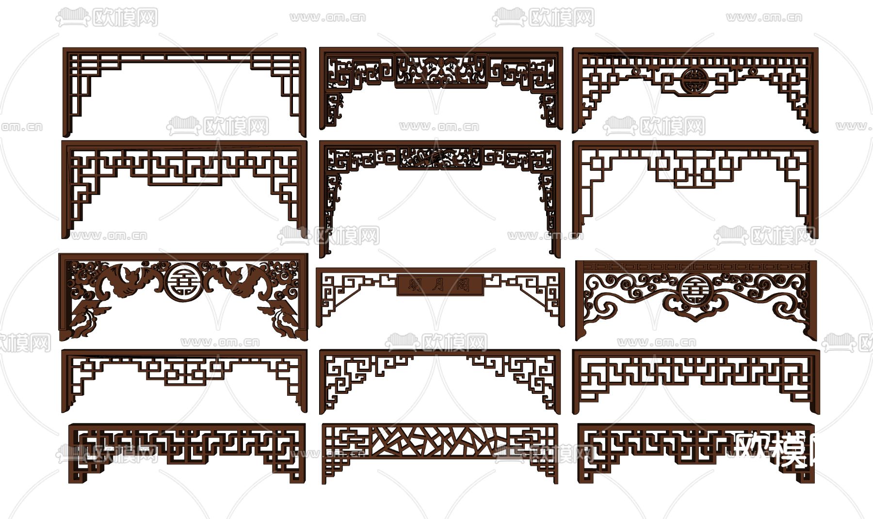 中式花格su模型下载（渲染图2）