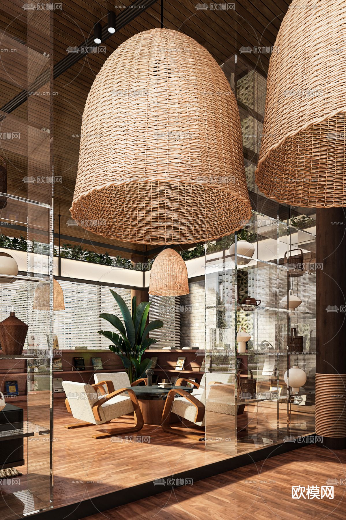 矩阵纵横 东南亚风售楼处洽谈区3d模型下载