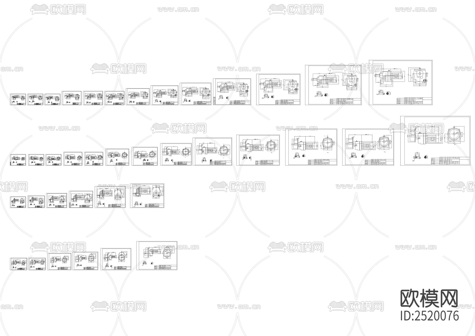 R系列不同尺寸减速机CAD施工图下载（渲染图1）