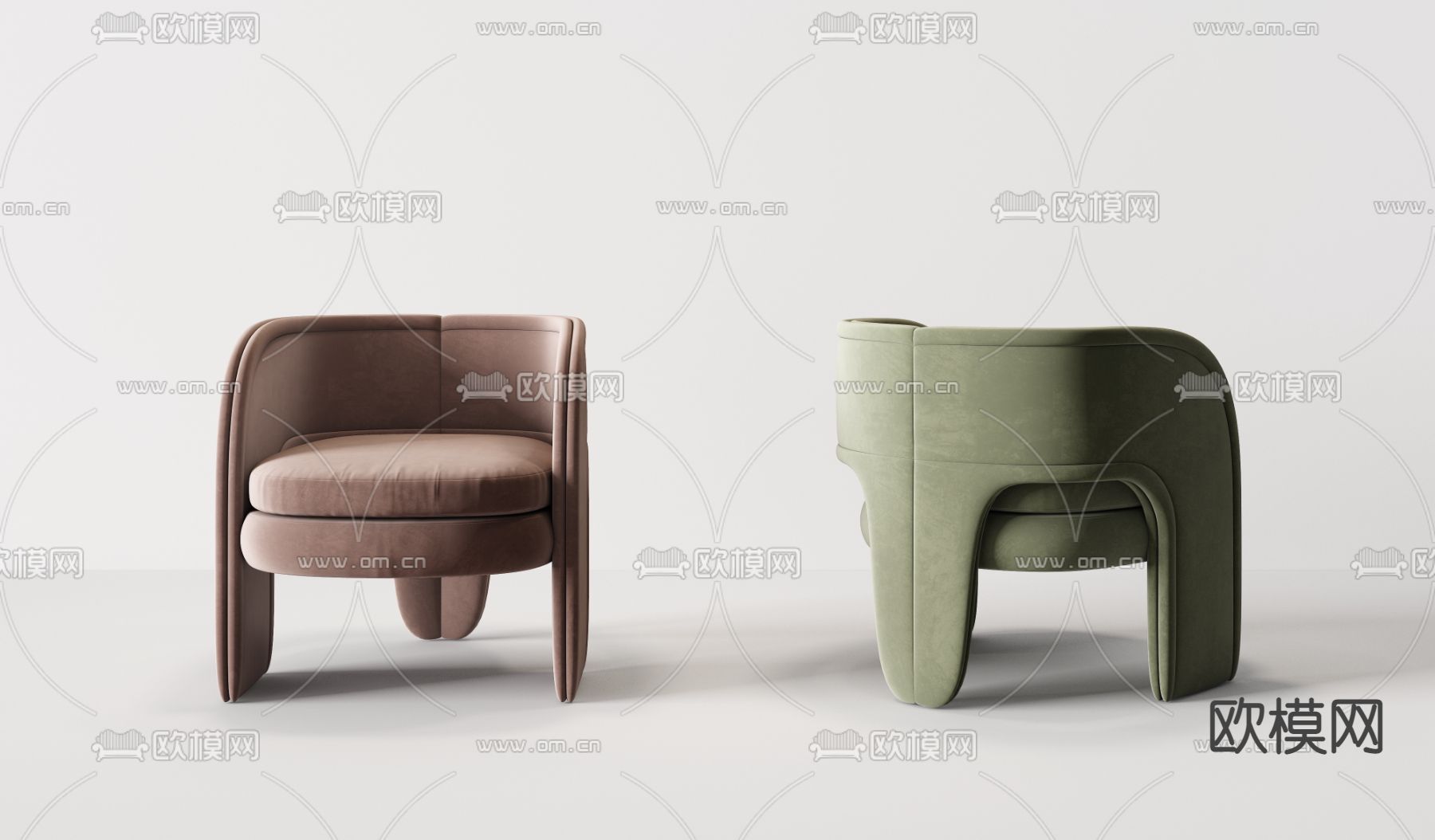 Minotti 米洛提 单人沙发su模型下载（渲染图1）