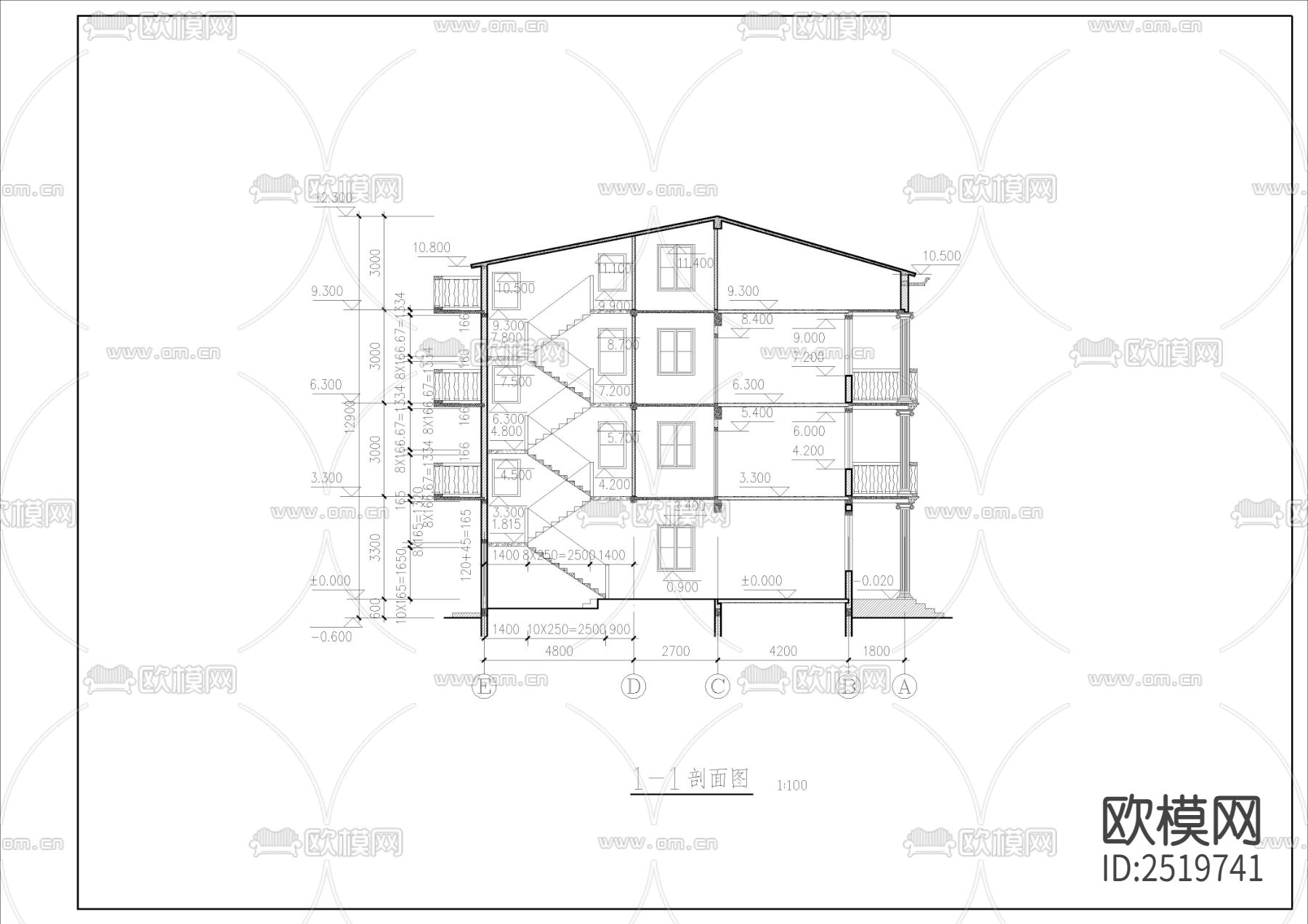 简欧新农村住宅CAD施工图下载（渲染图5）