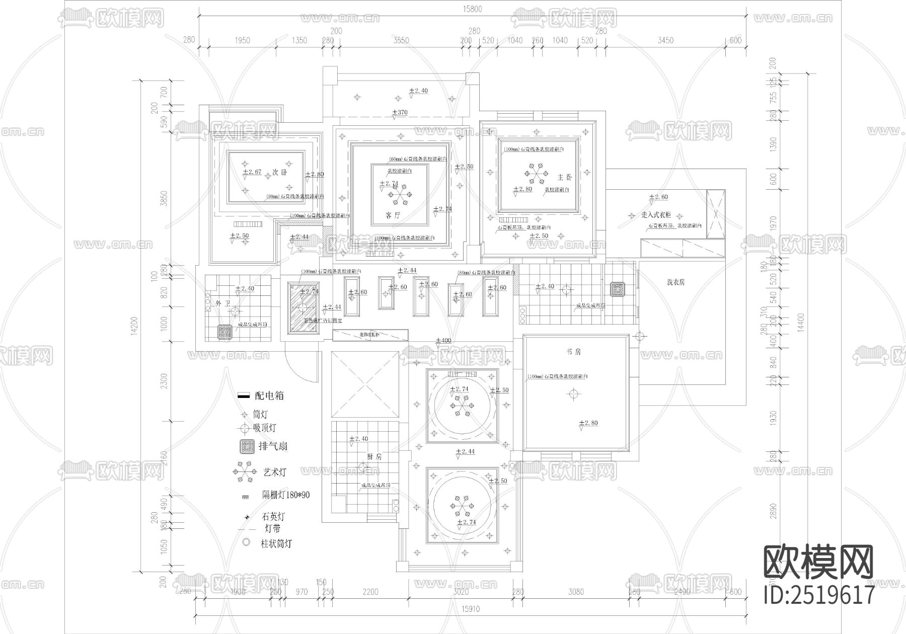 118平金色港湾CAD施工图下载（渲染图3）