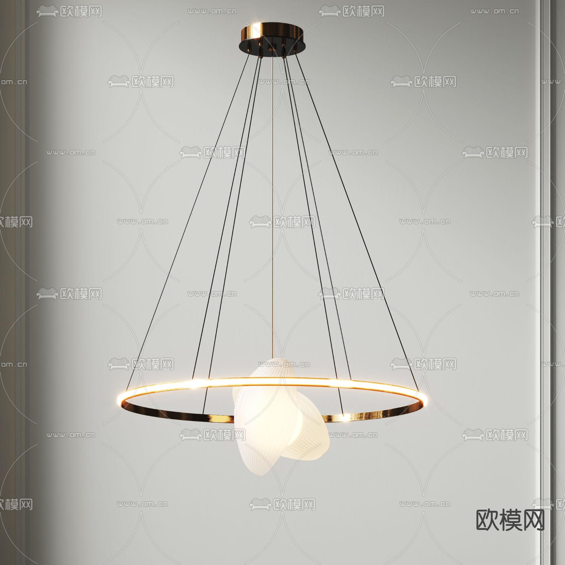 圆环吊灯 大厅灯3d模型下载_ID13027819_3dmax免费模型-欧模网