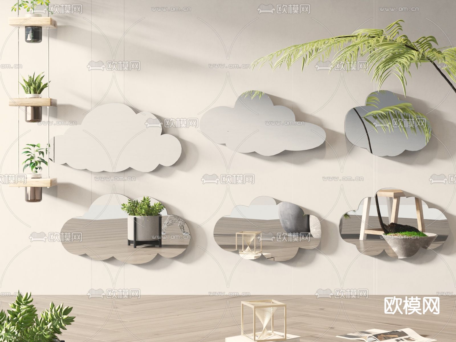 装饰镜 艺术镜子 异形镜子3d模型下载