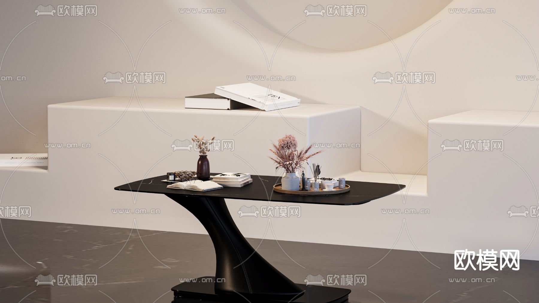 条形茶几3d模型下载