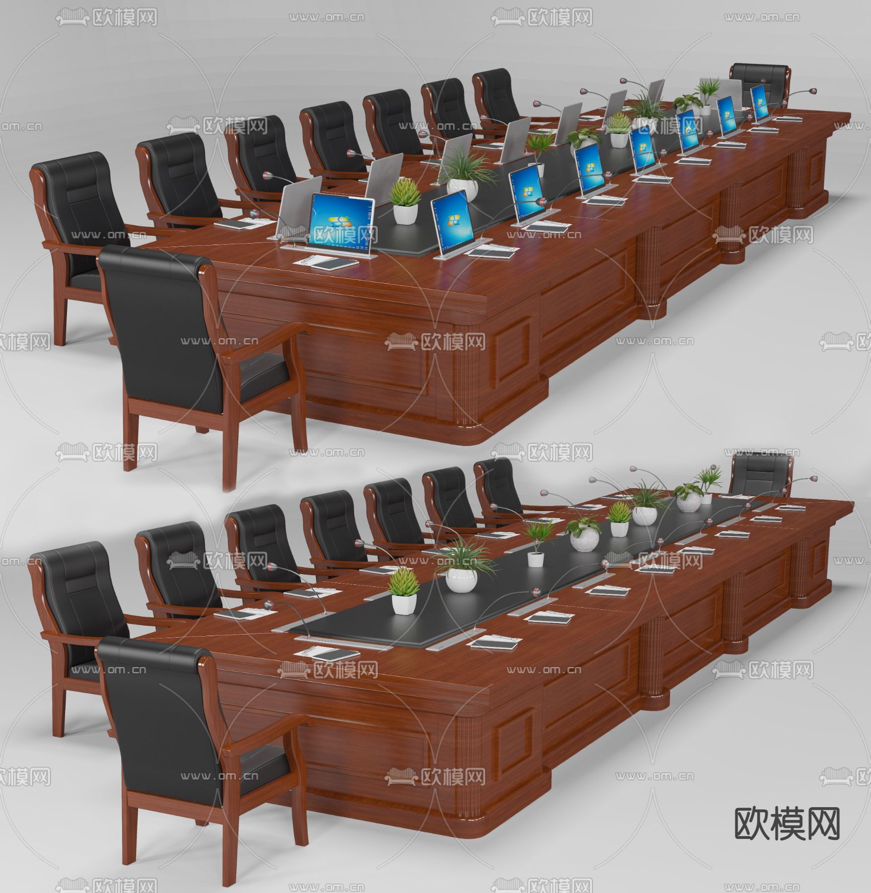 会议桌椅 大会议台3d模型下载_ID13026923_3dmax免费模型-欧模网