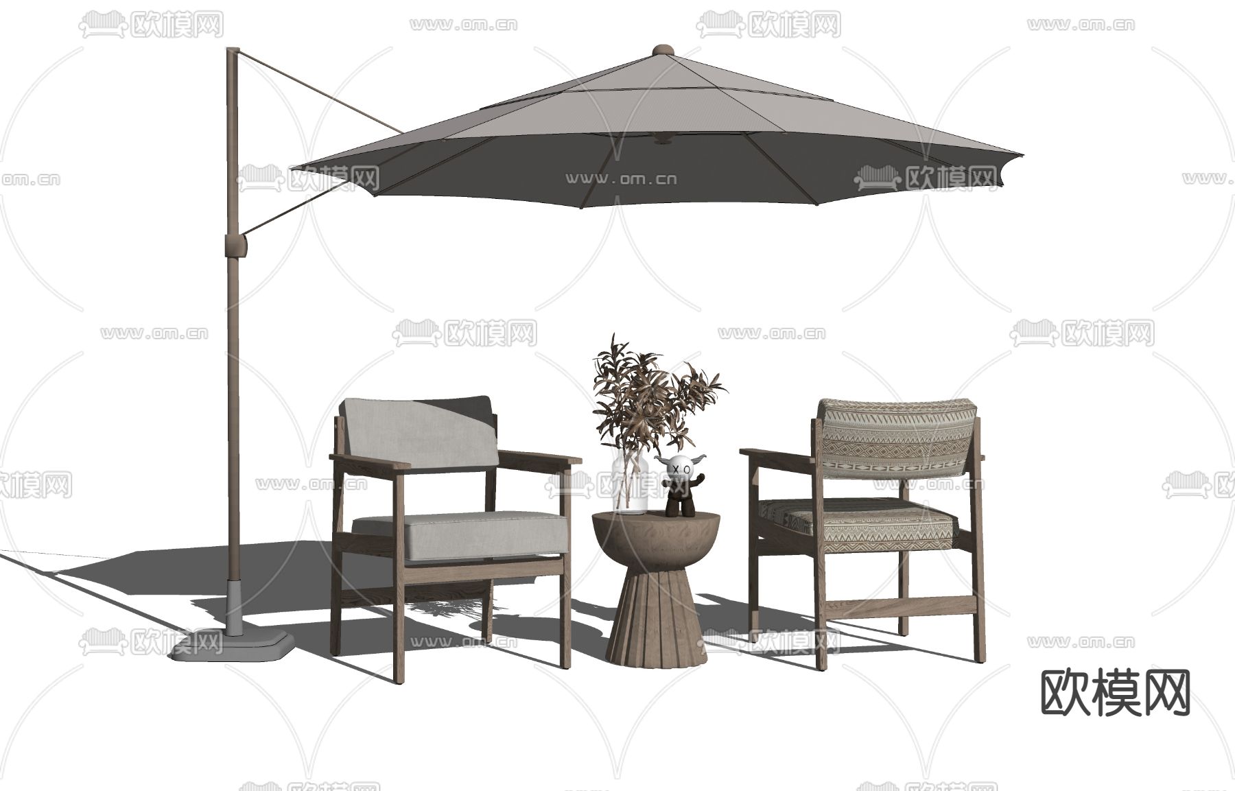 侘寂户外椅su模型下载（渲染图2）
