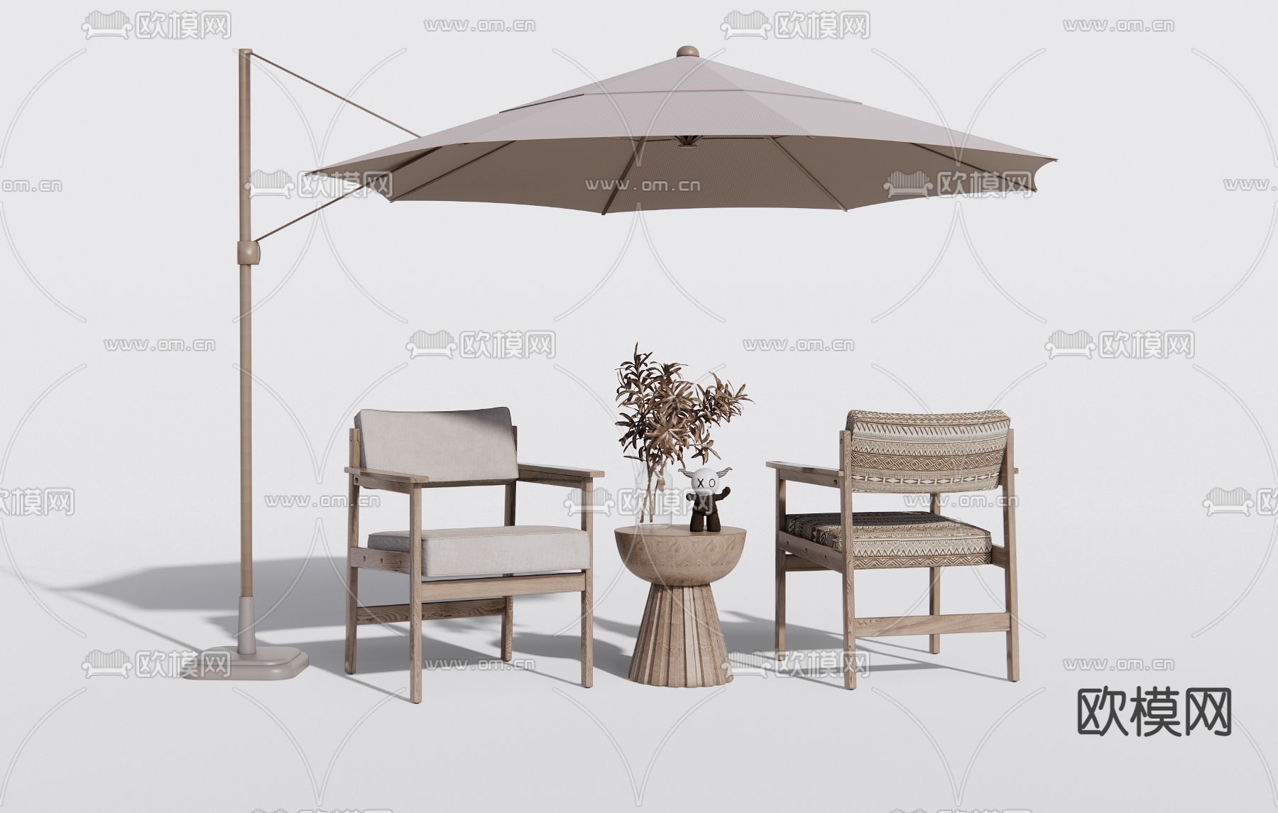 侘寂户外椅su模型下载（渲染图1）