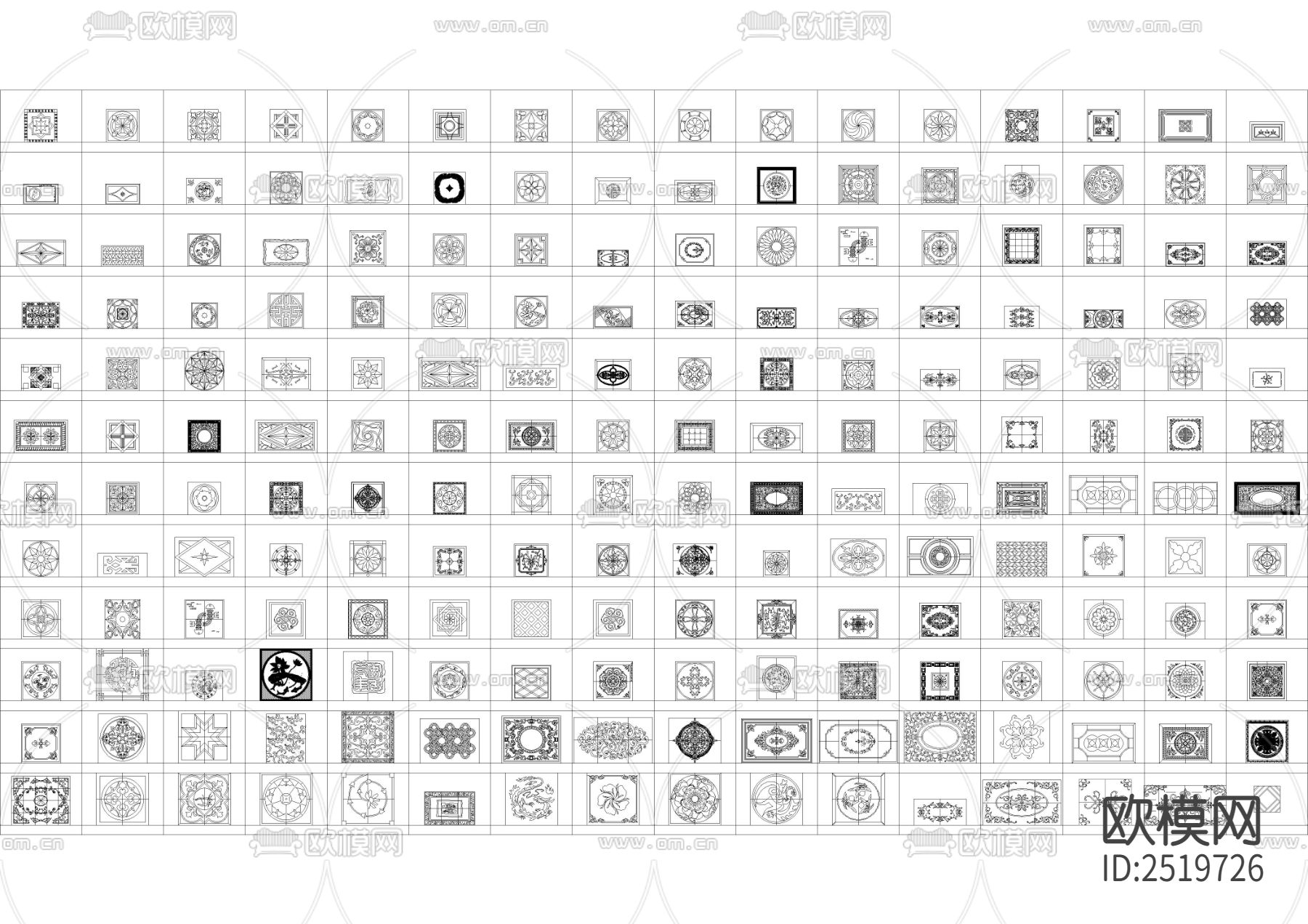 拼花素材CAD施工图下载（渲染图3）