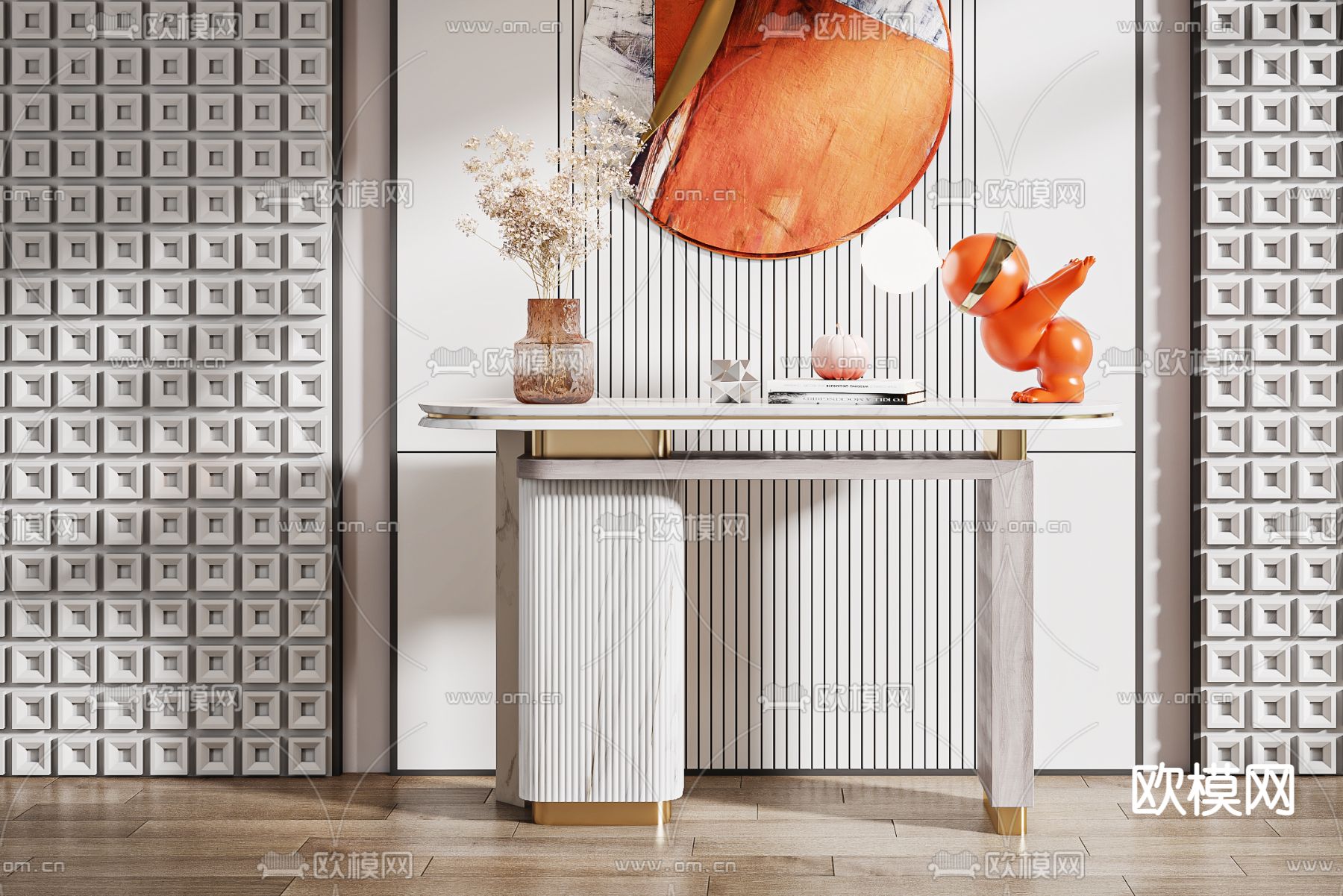 现代端景台 条案3d模型下载（渲染图3）