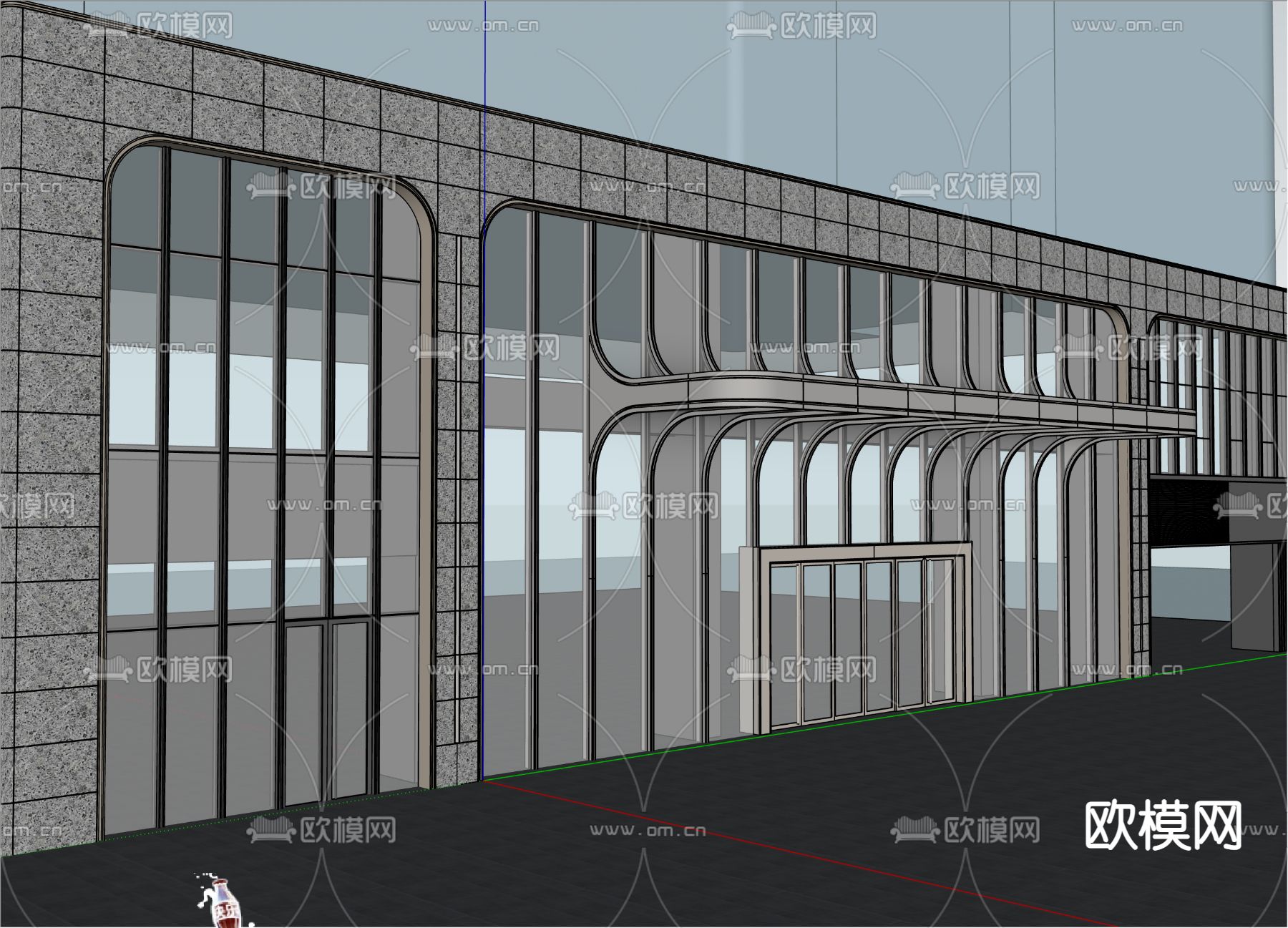 现代酒店建筑外观su模型下载（渲染图4）