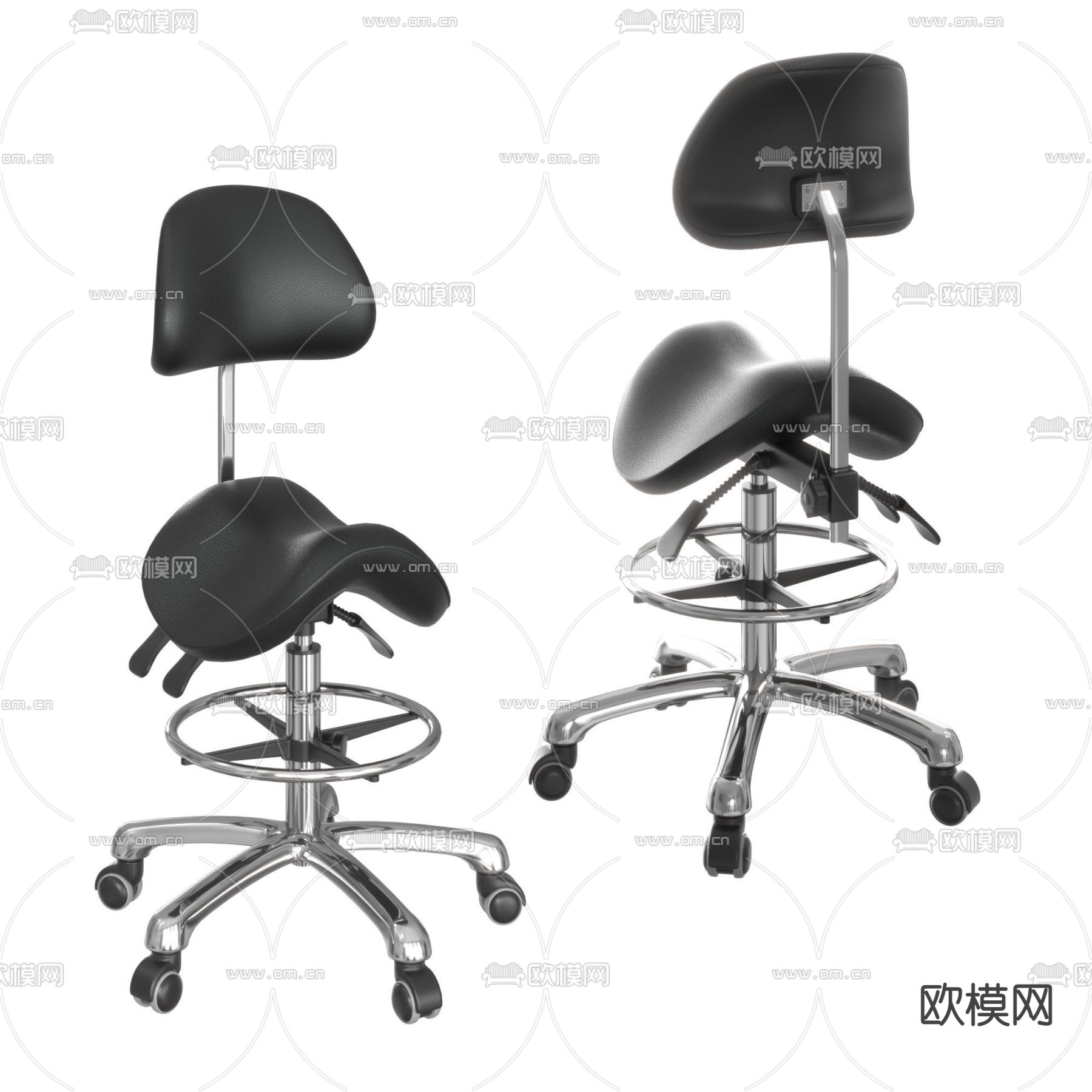 马鞍椅 办公椅3d模型下载（渲染图3）