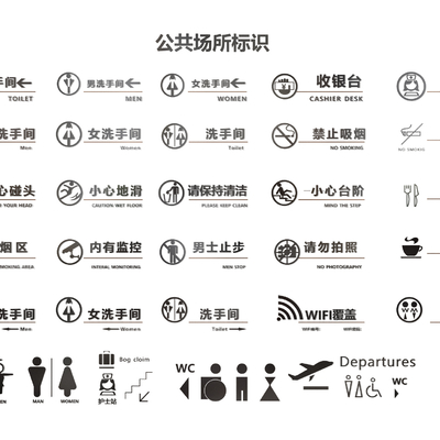  指示牌 公共场所指示牌 标识牌su模型 