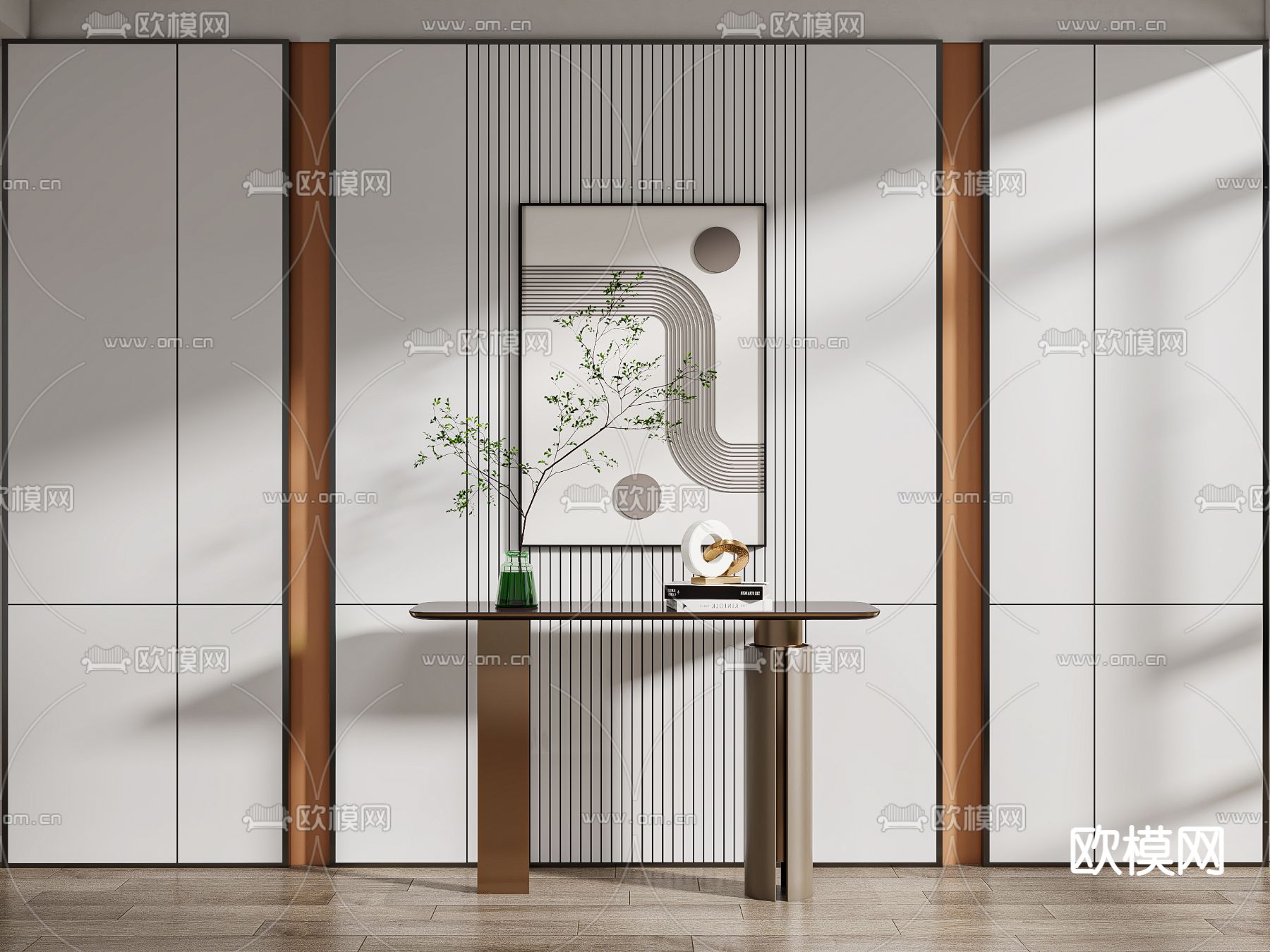 端景台 端景条案3d模型下载（渲染图1）