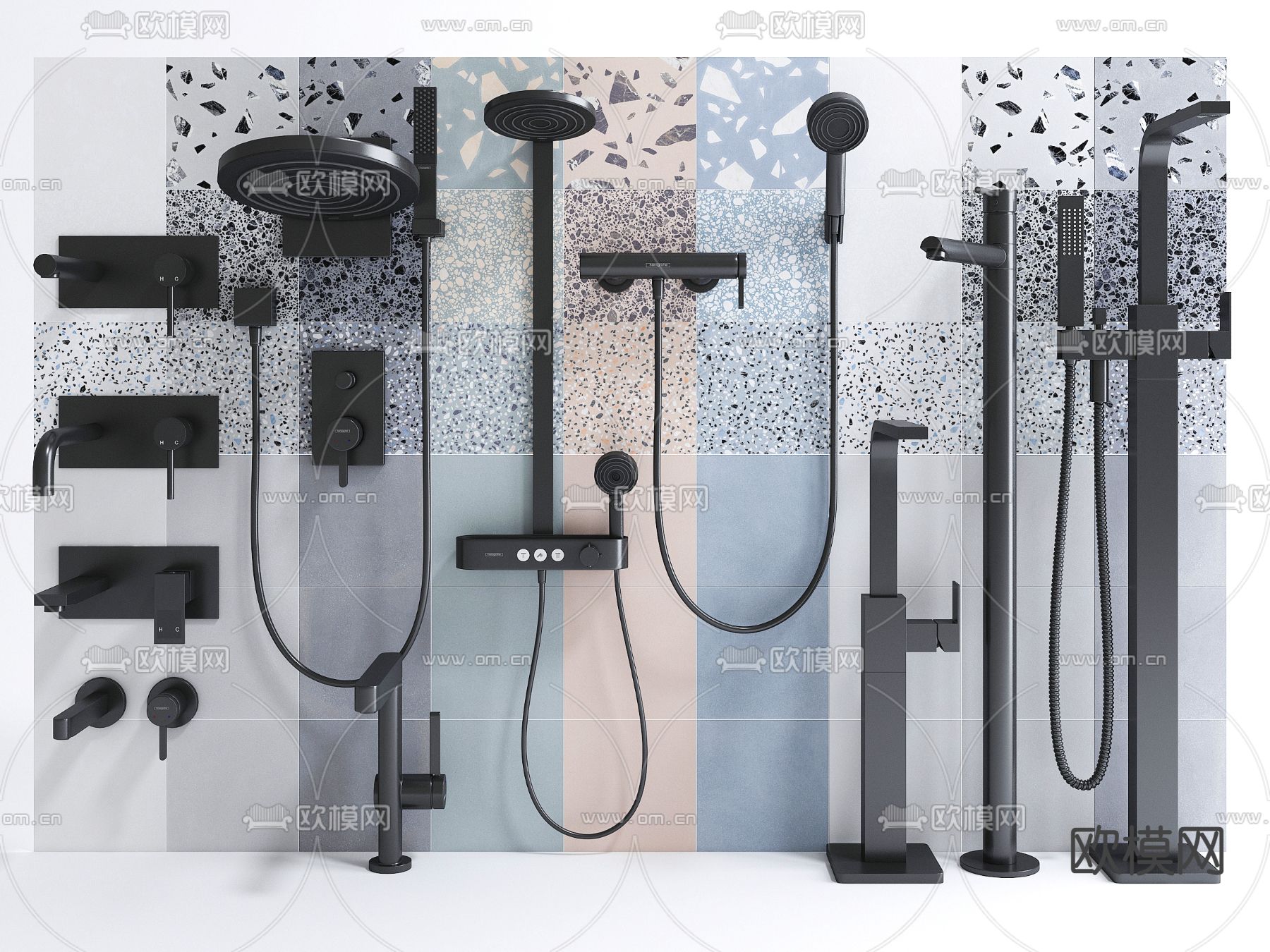 淋浴花洒 水龙头3d模型下载