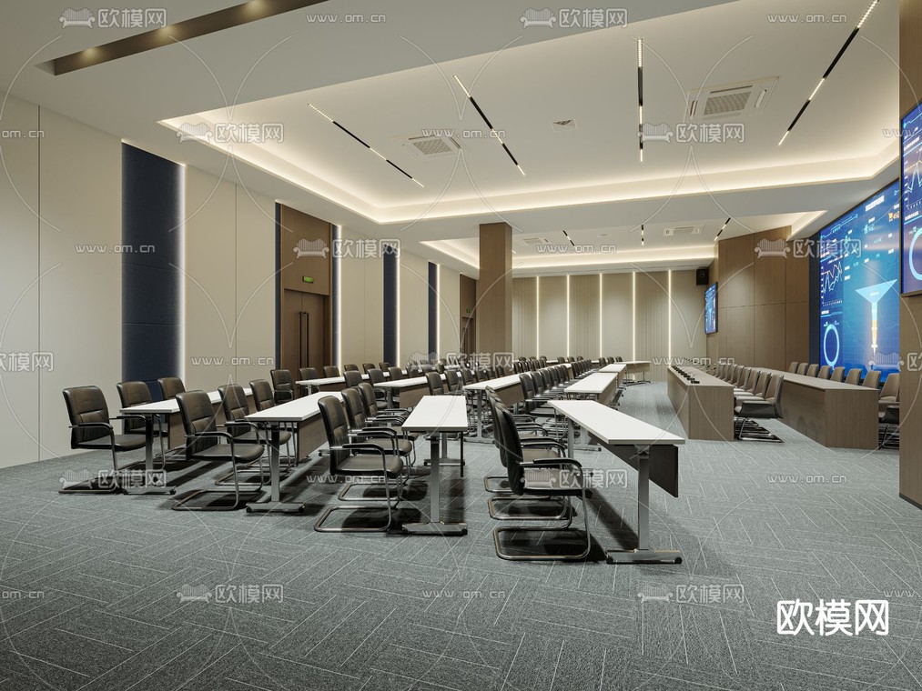报告厅 会议室3d模型下载_ID13026420_3dmax免费模型-欧模网