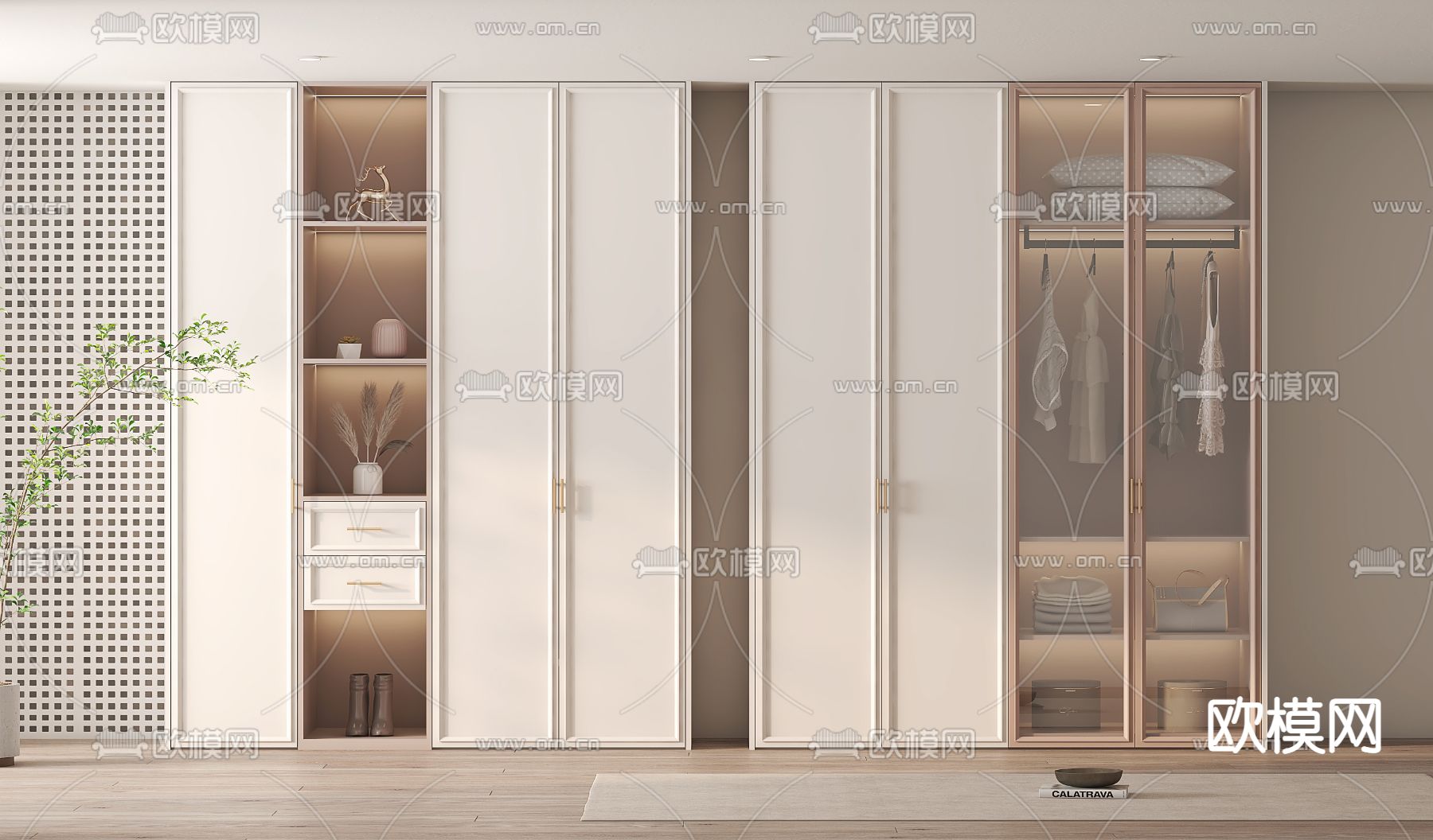 法式衣柜3d模型下载