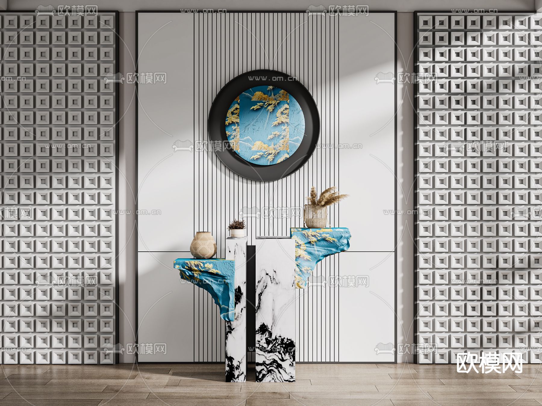 现代端景台 条案3d模型下载