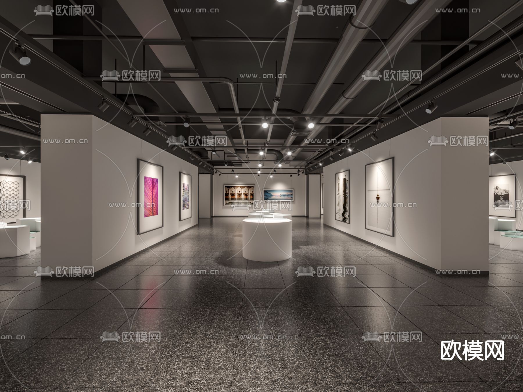 文化馆 画馆画展 美术馆3d模型下载（渲染图1）