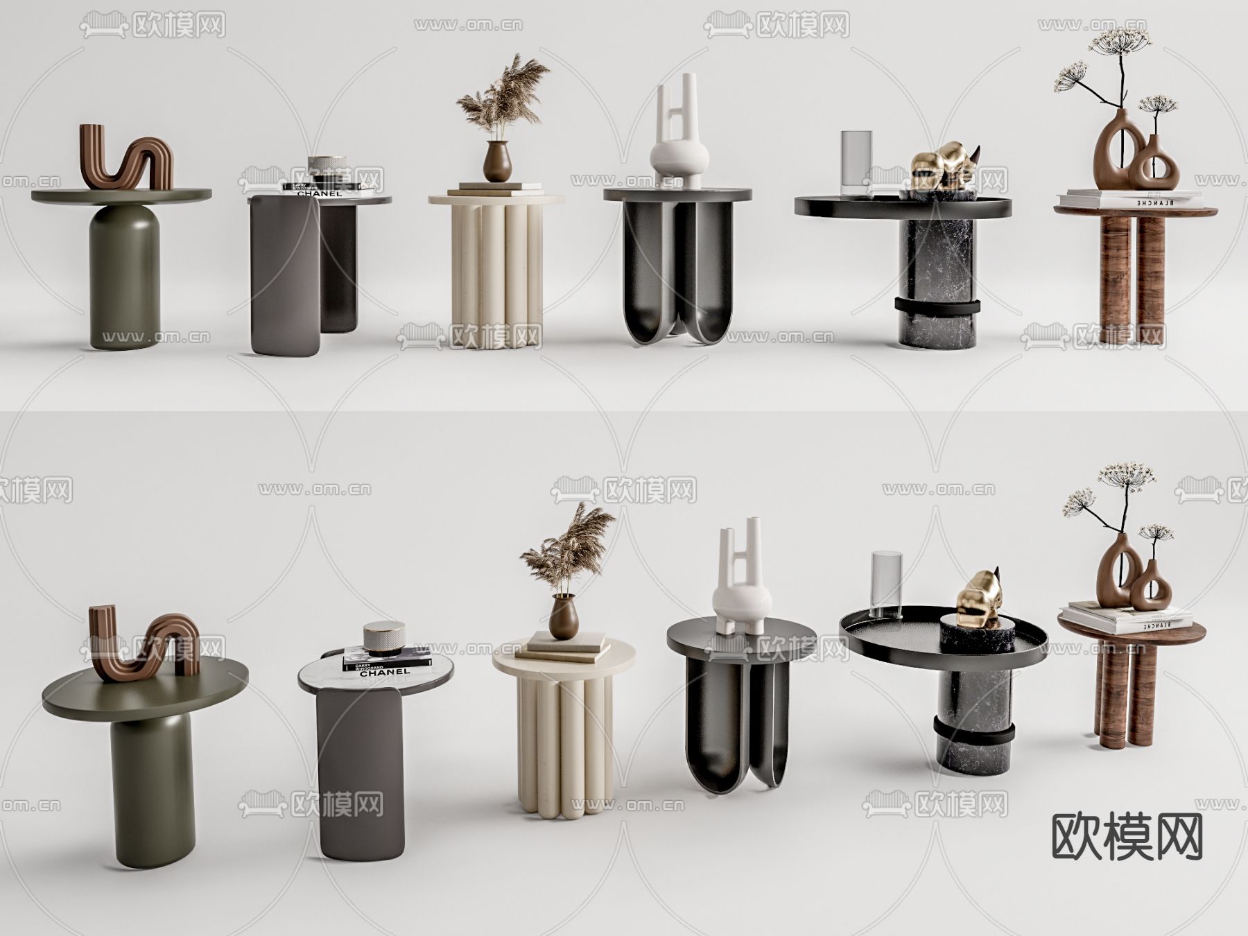 边几 角几 圆几3d模型下载