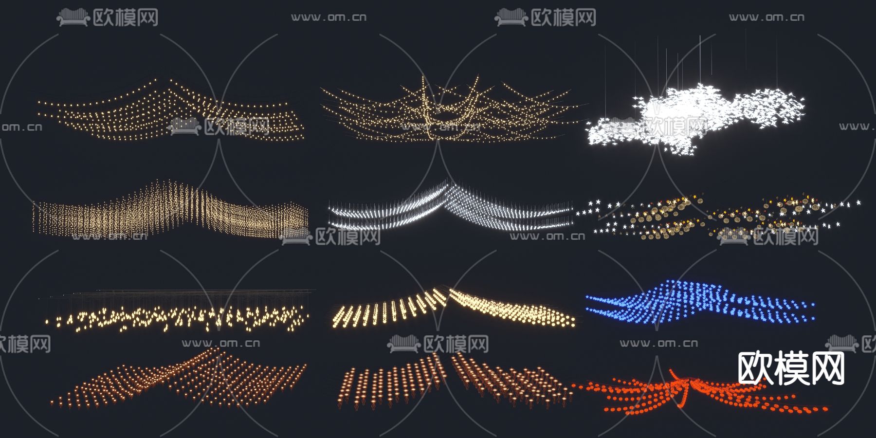 挂树灯 氛围灯 星星灯 装饰灯3d模型下载