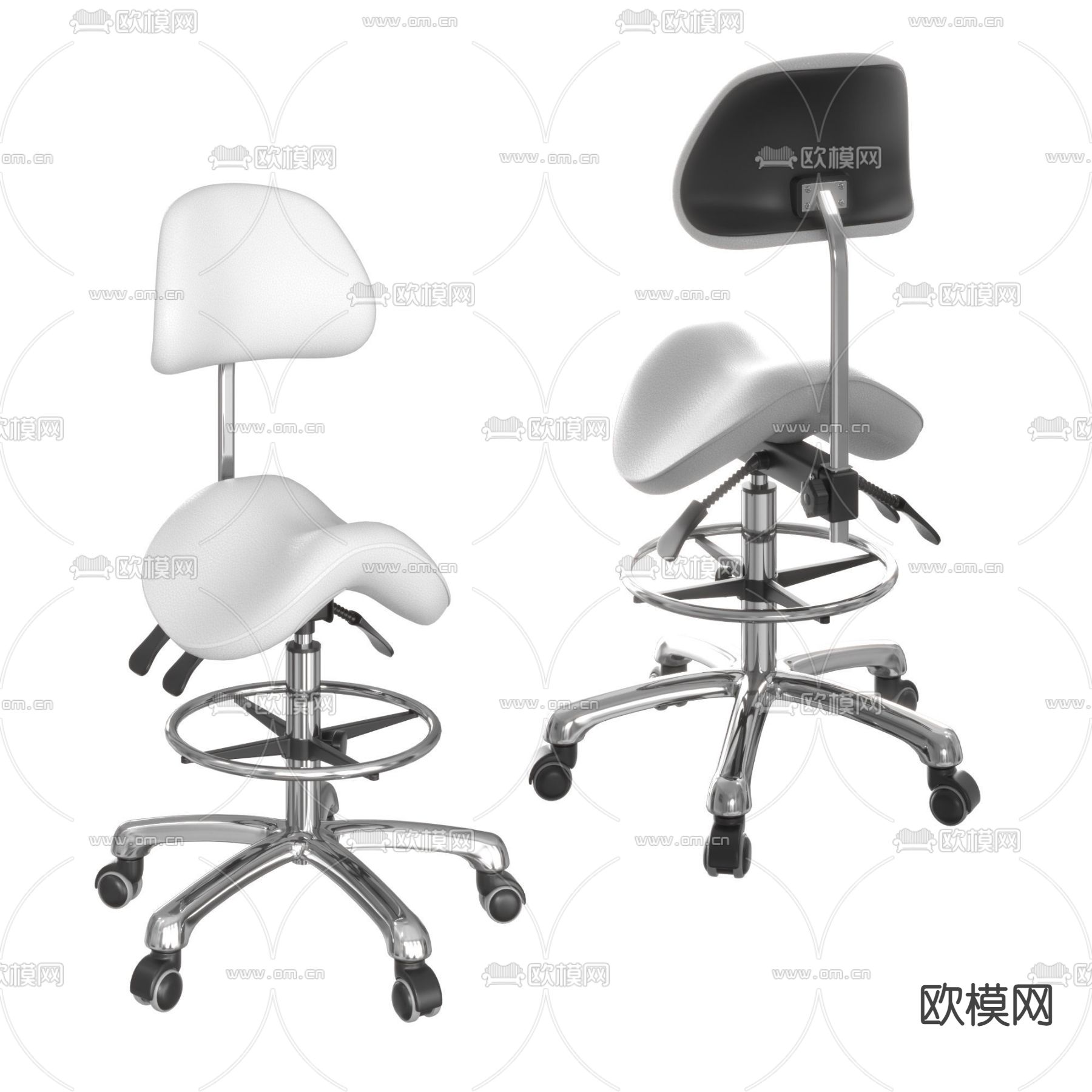 马鞍椅 办公椅3d模型下载（渲染图2）