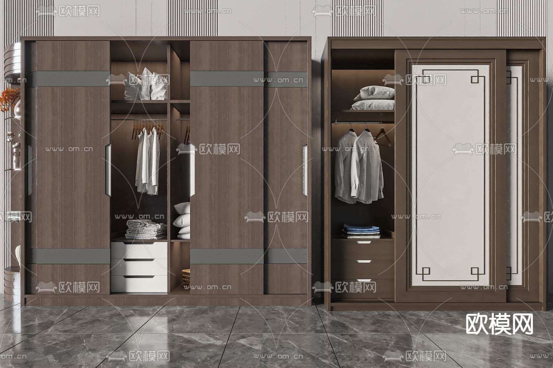 中式衣柜 衣橱3d模型下载