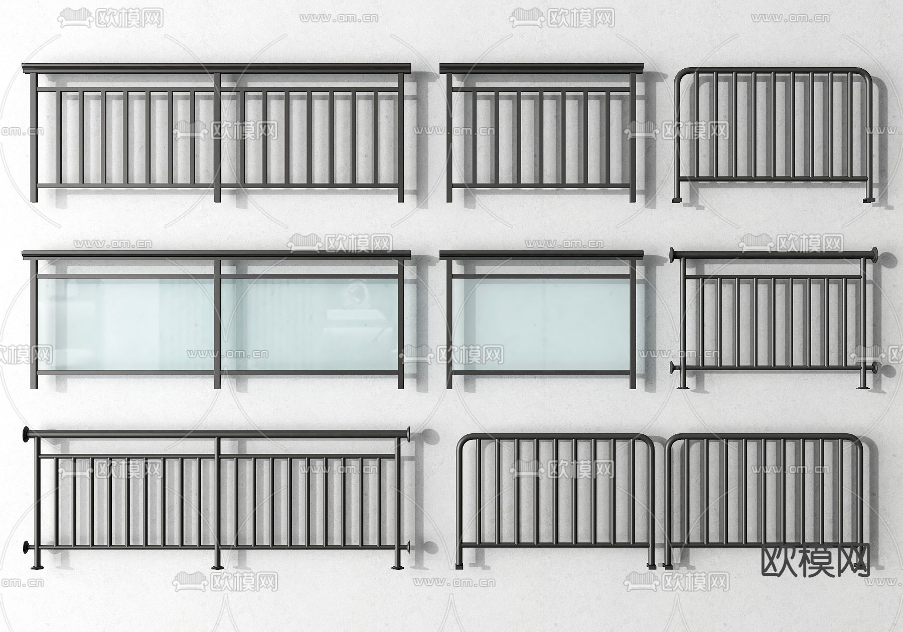 护栏 围栏 栏杆  栅栏 拦河3d模型下载