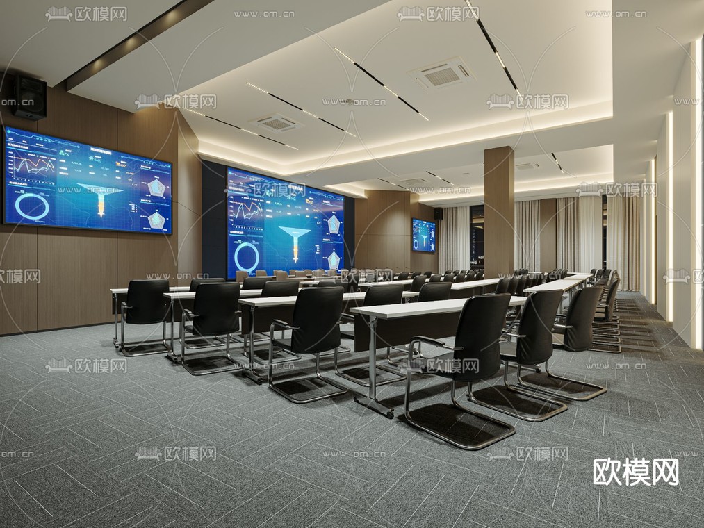 报告厅 会议室3d模型下载_ID13026420_3dmax免费模型-欧模网