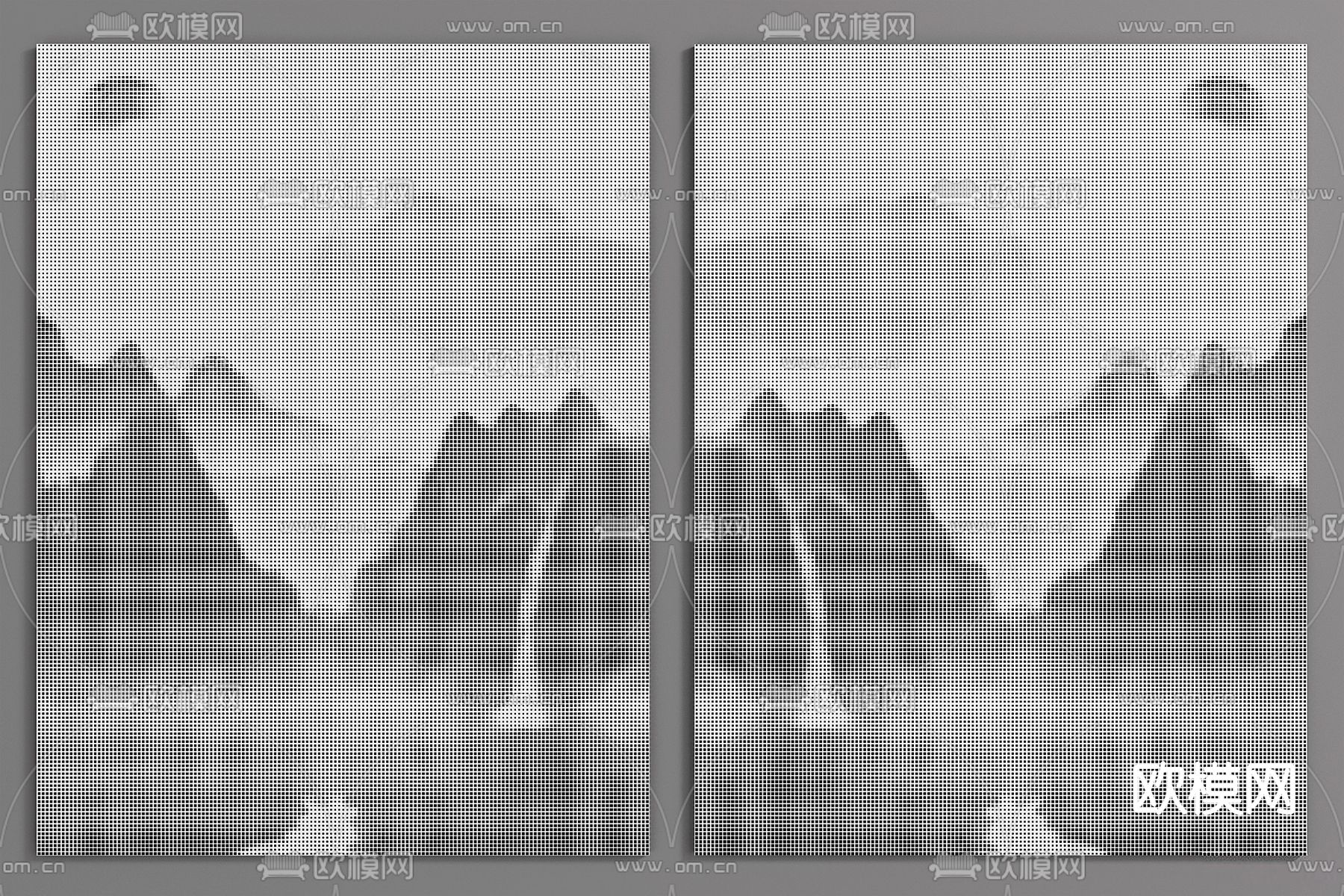 新中式穿孔板su模型下载（渲染图1）