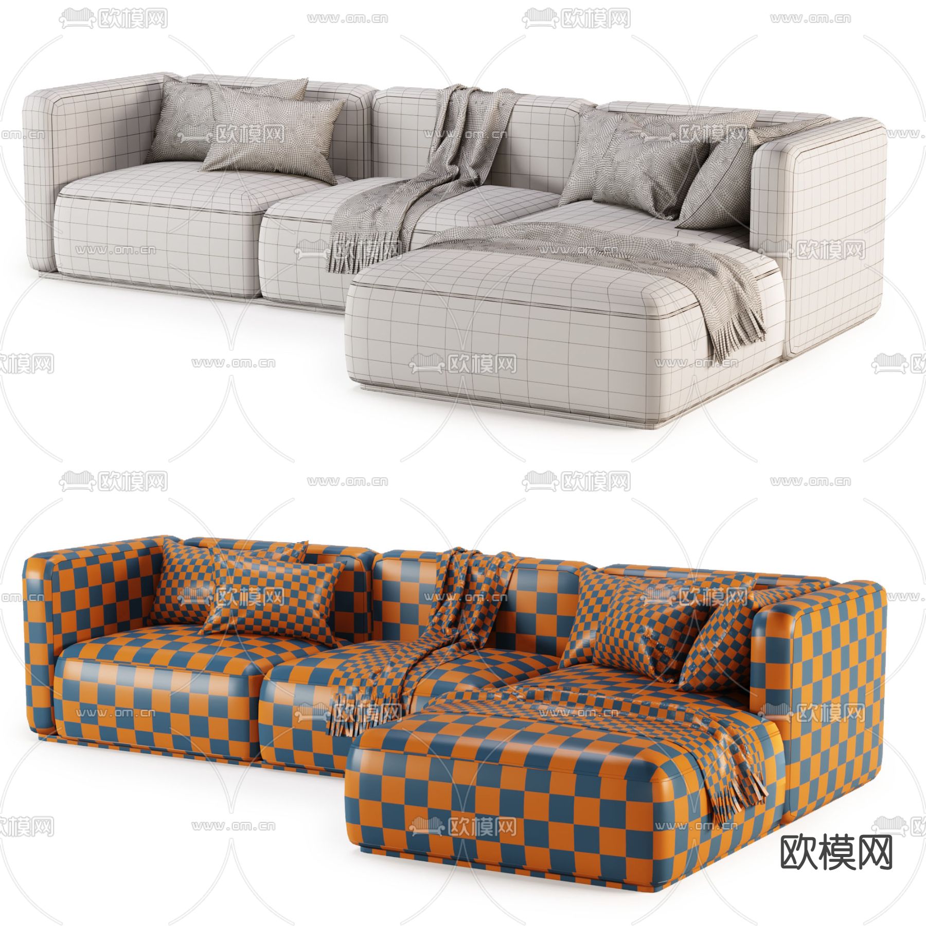 Poliform 转角沙发 软体沙发3d模型下载（渲染图4）