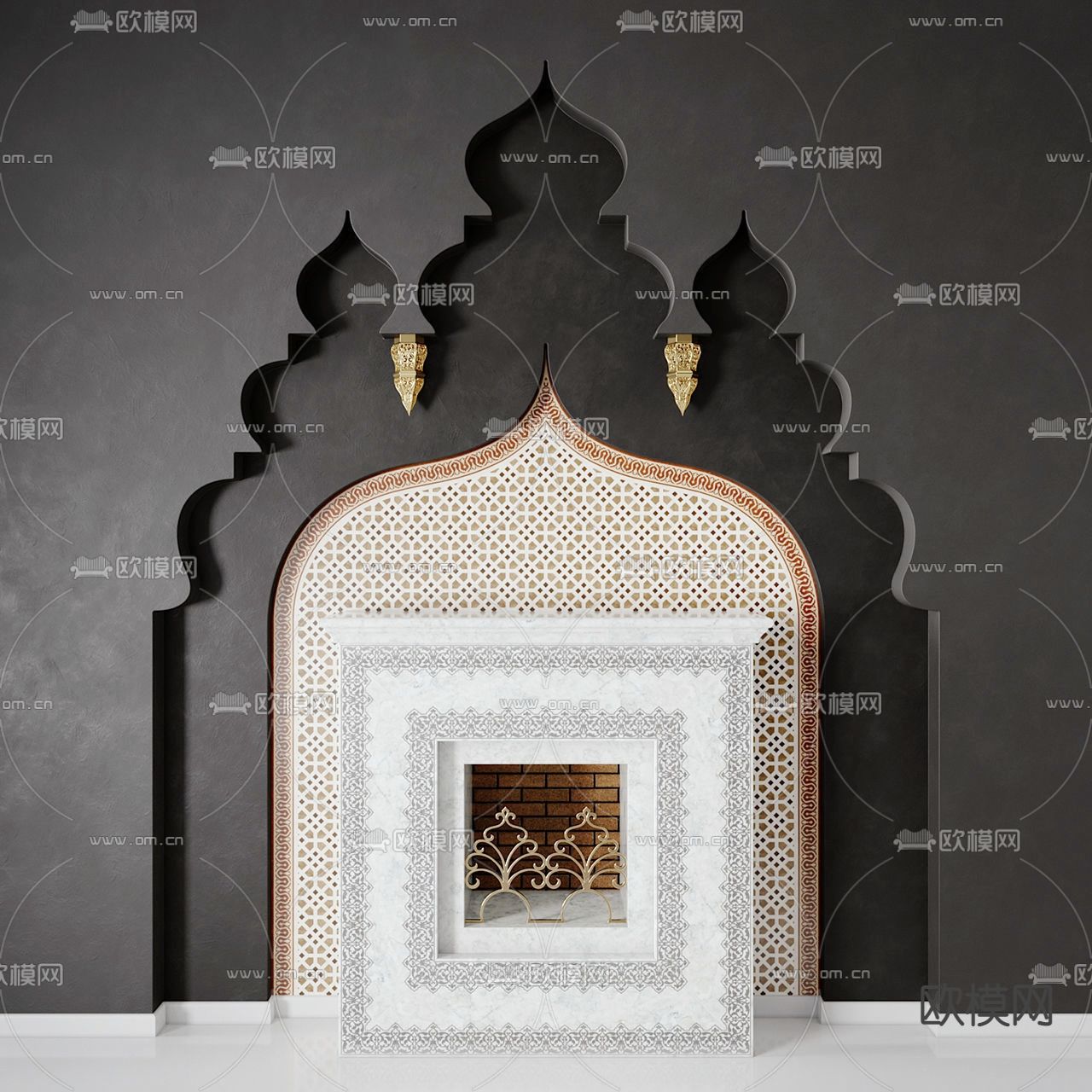 欧式古典壁炉 火炉3d模型下载
