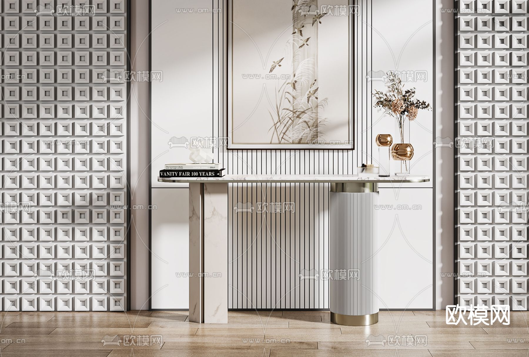 现代端景台 条案3d模型下载（渲染图4）