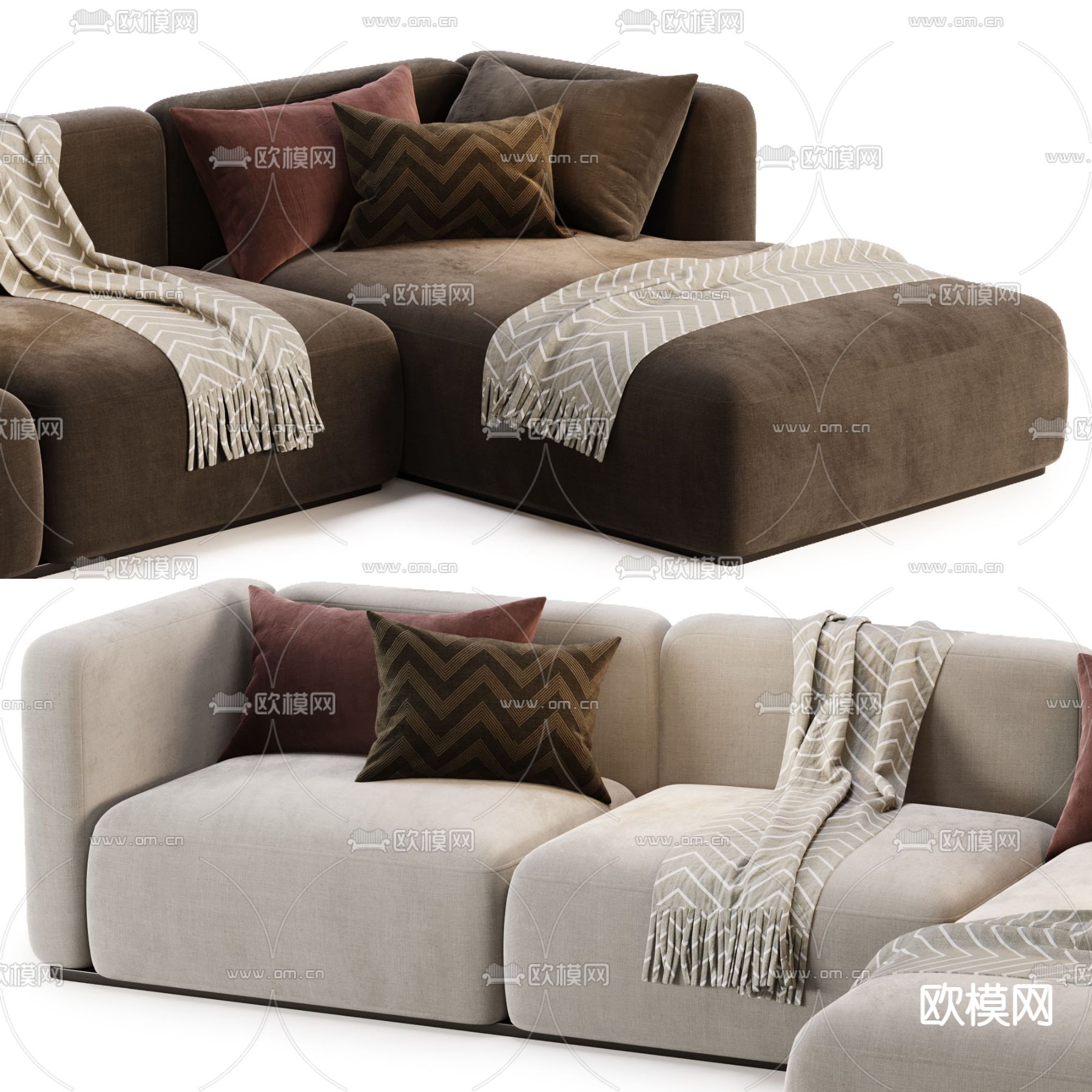 Poliform 转角沙发 软体沙发3d模型下载（渲染图5）