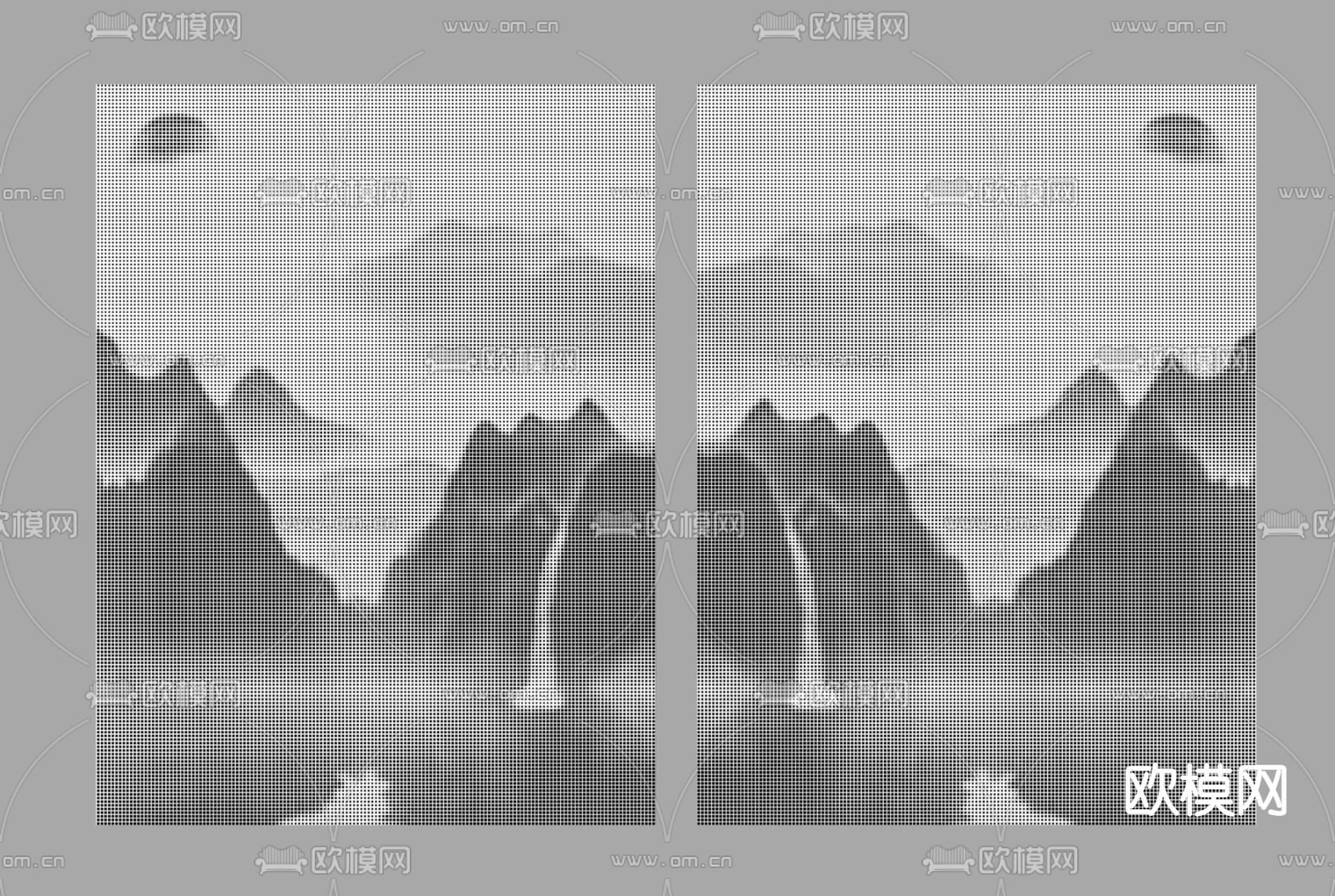 新中式穿孔板su模型下载（渲染图2）