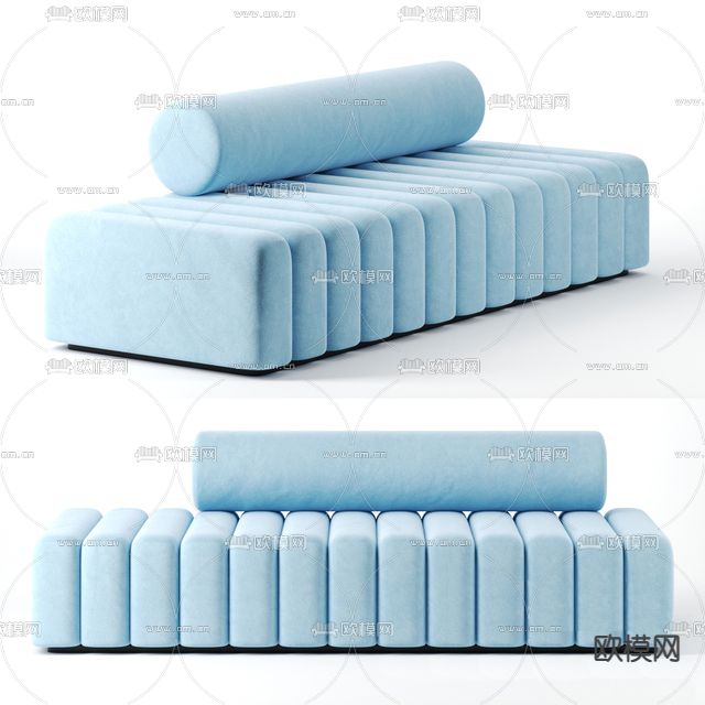 现代极简布艺懒人沙发免费3d模型下载