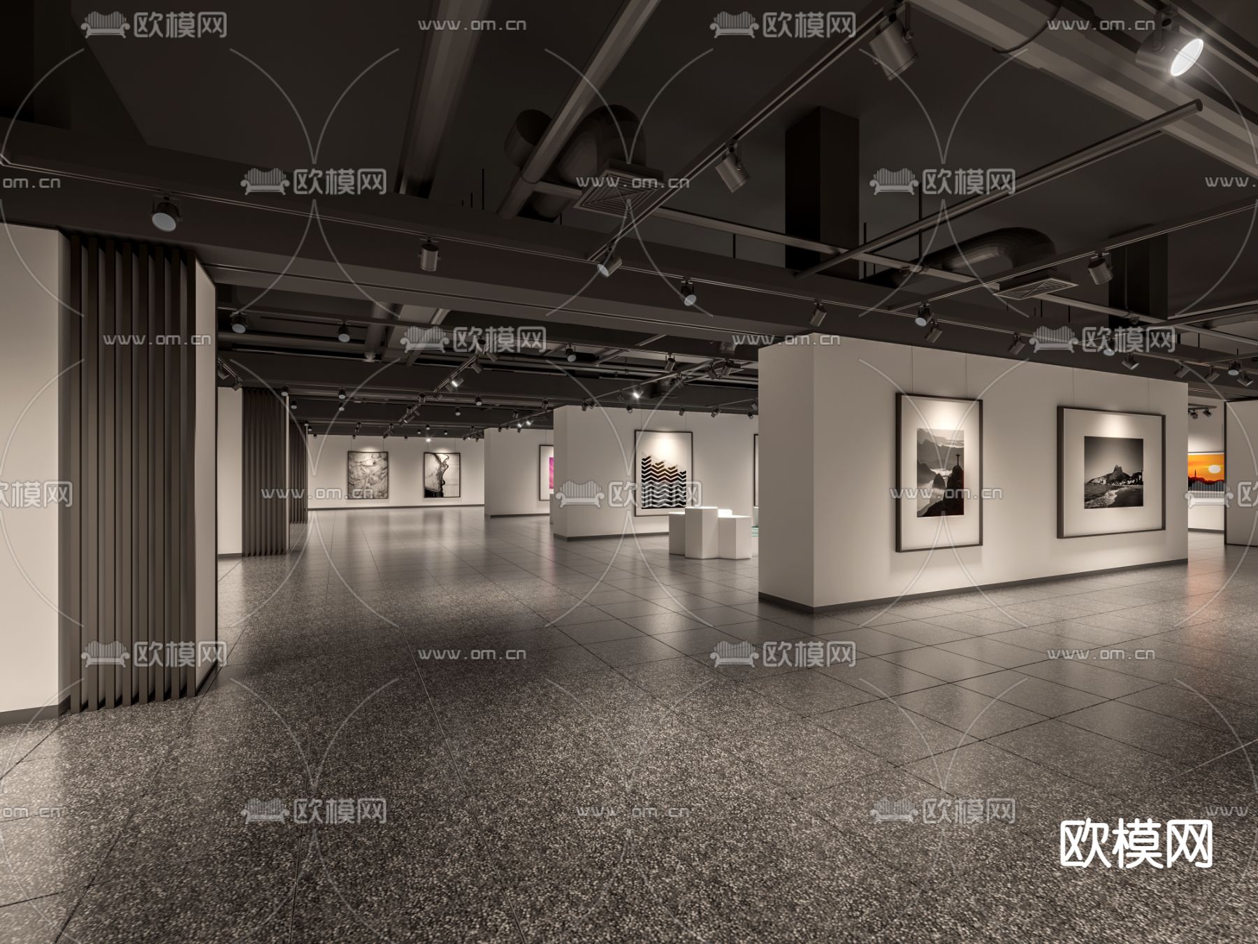 文化馆 画馆画展 美术馆3d模型下载（渲染图4）