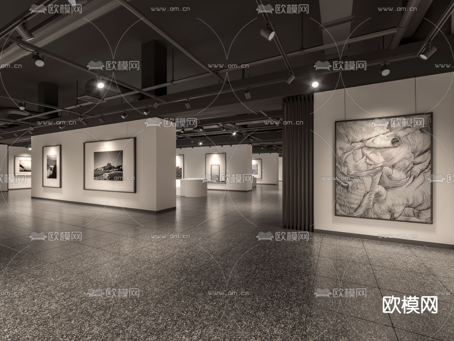 文化馆 画馆画展 美术馆3d模型下载（渲染图3）