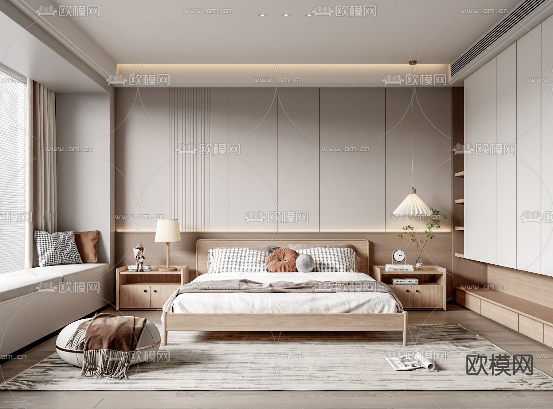 北欧卧室 次卧3d模型下载