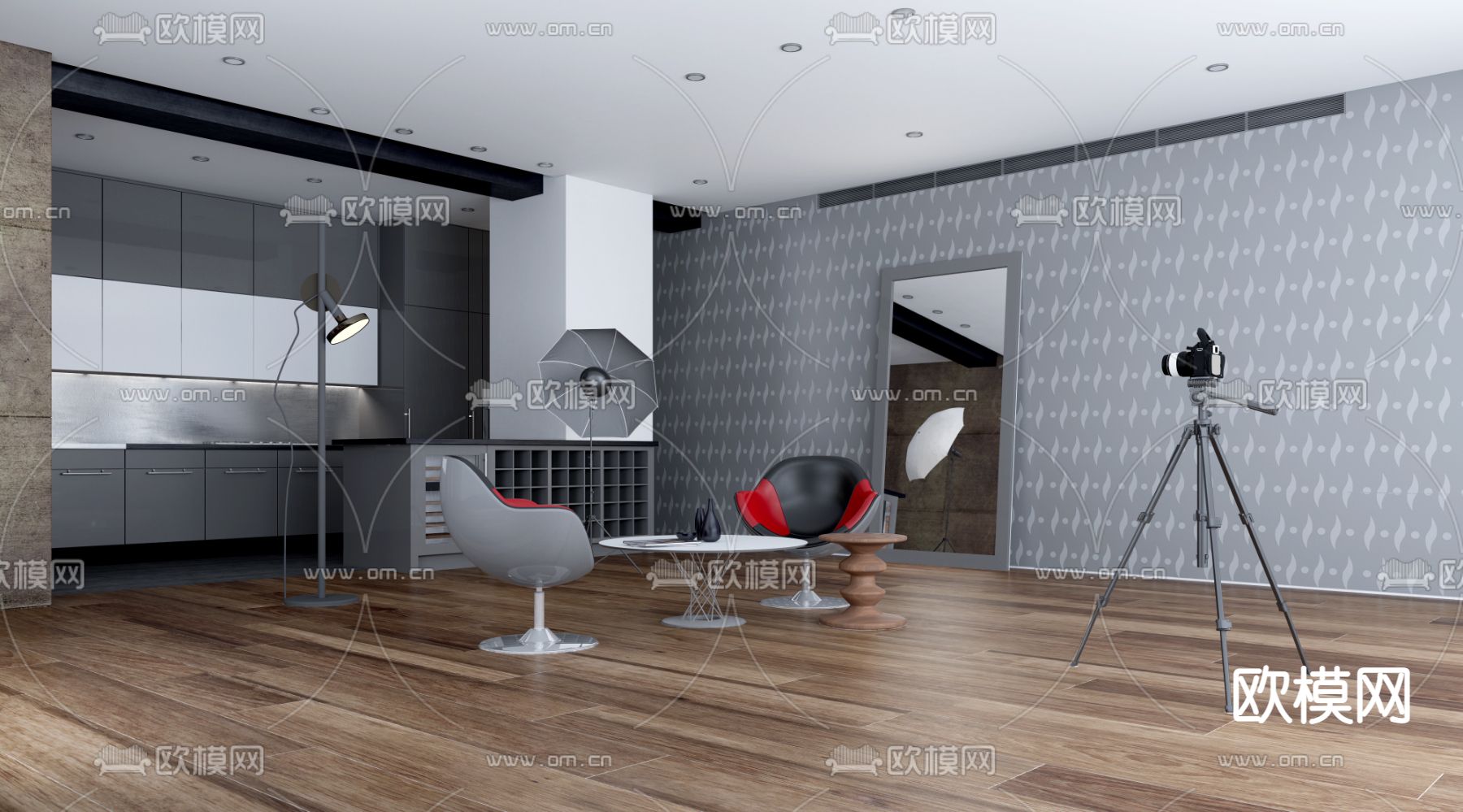 美食直播间3d模型下载