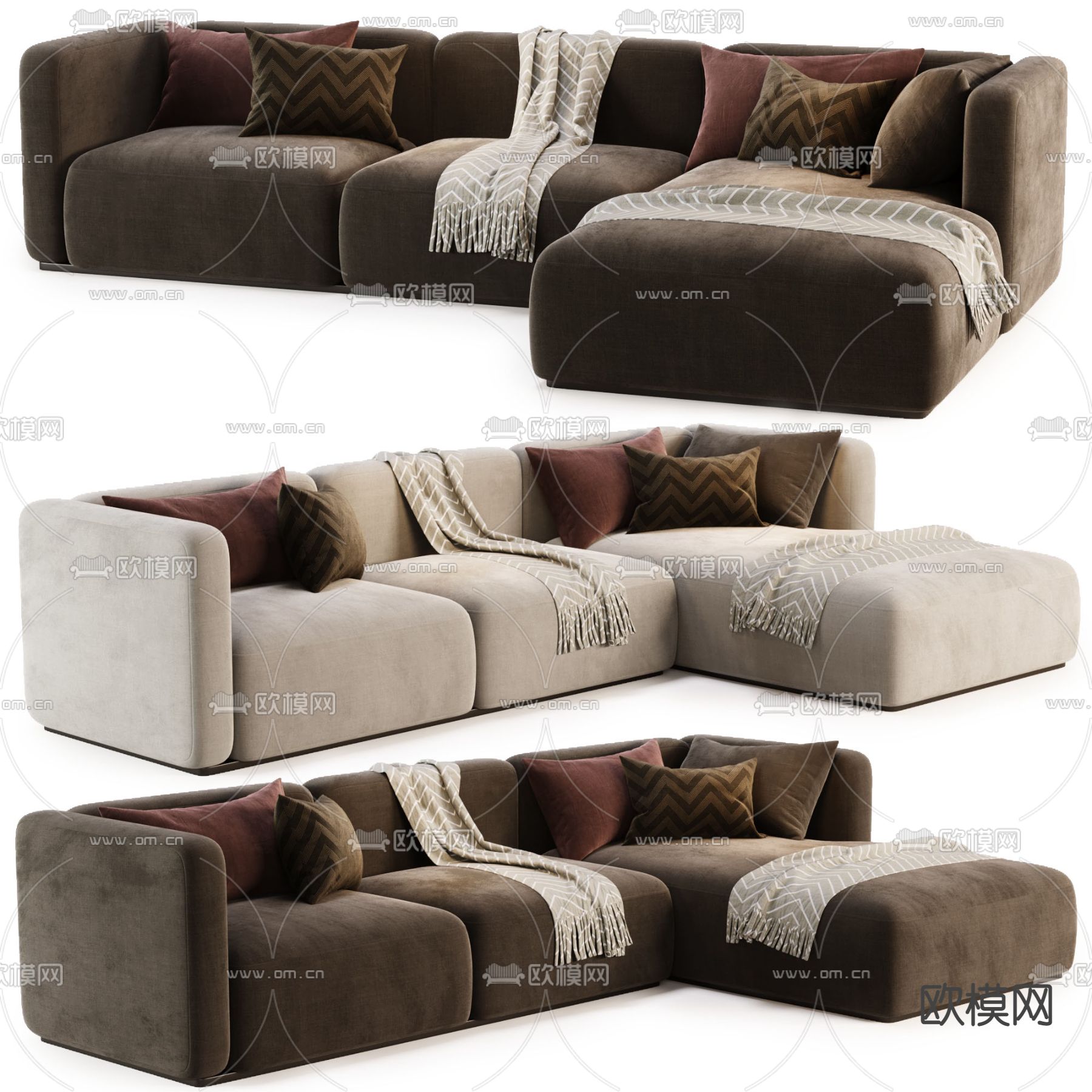 Poliform 转角沙发 软体沙发3d模型下载（渲染图6）