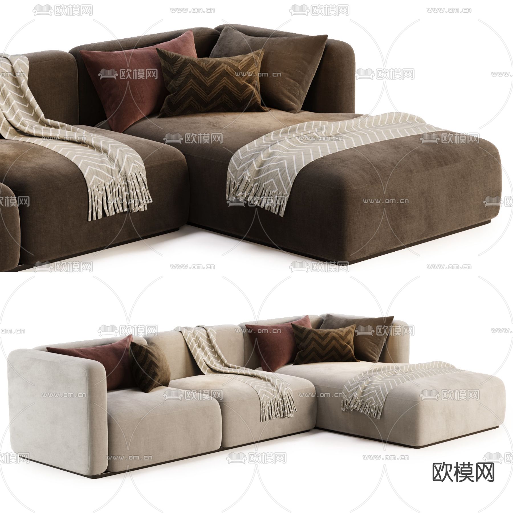 Poliform 转角沙发 软体沙发3d模型下载（渲染图3）