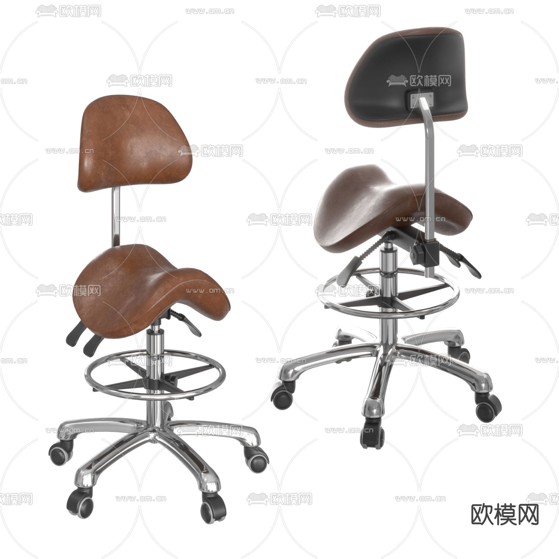 马鞍椅 办公椅3d模型下载（渲染图4）