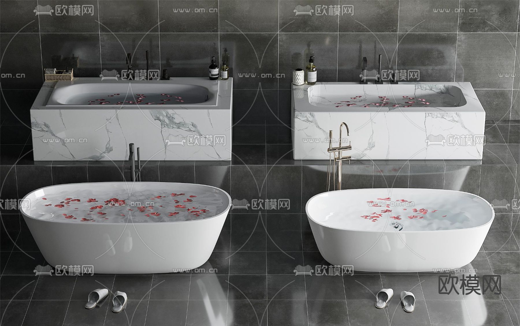 现代浴缸3d模型下载